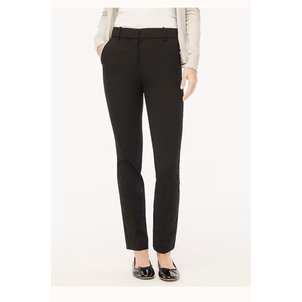 J.CREW Slim-fit‎ Full-length Trouser Pant Size 4 Black NEW Modern CB286